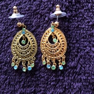 Gold tone mini chandelier earrings by Joan Rivers
